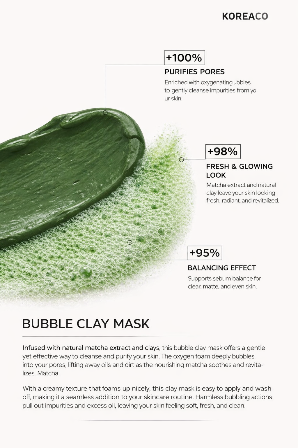 Deep Pore Bubble Clay Mask (Matcha)