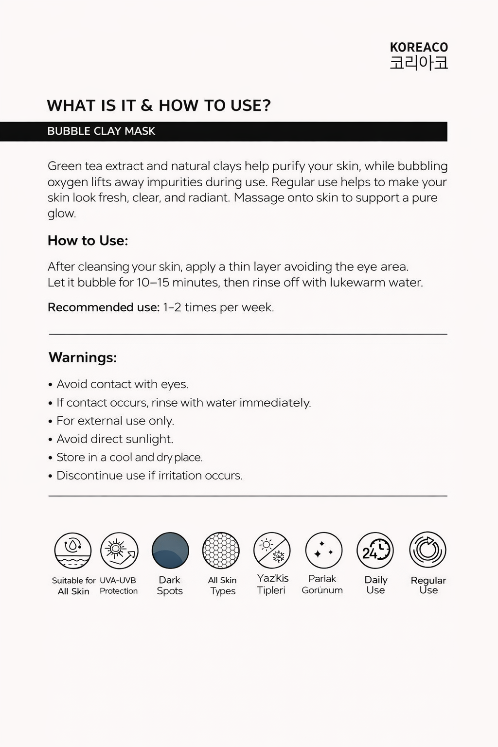 Deep Pore Bubble Clay Mask (Matcha)