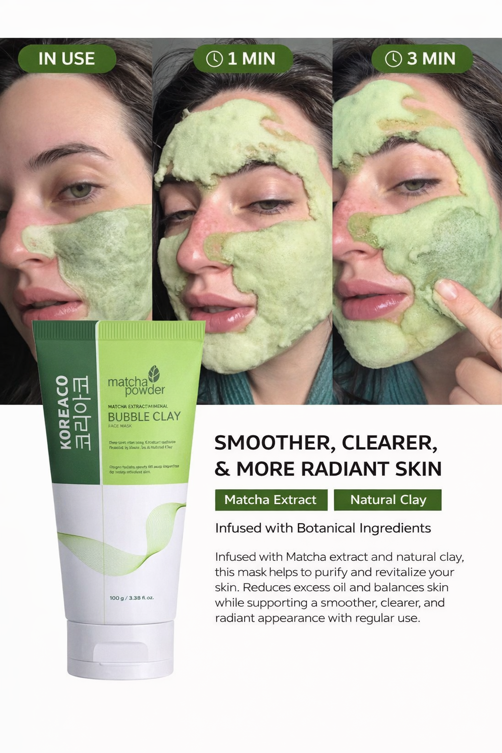 Deep Pore Bubble Clay Mask (Matcha)